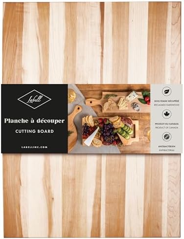 Labell Large Canadian Maple Edge Grain Cutting Board, 18 x 24 x 0.75 in | Chopping Board, Food Prep, Natural, Durable, Charcuterie, Serving, Styling