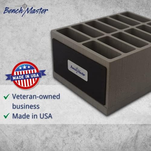 BenchMaster Weapon Rack AR Magazine Rack for Gun Safe, Holds 12 AR Magazines, High-Density Foam Gun Magazine Holder & Organizer