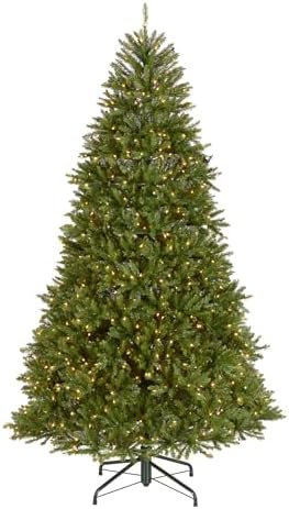 National Tree Company 7ft Pre-Lit Dunhill Fir Artificial Christmas Tree | 700 Clear Lights, 2,144 Tips, Includes Stand, Green