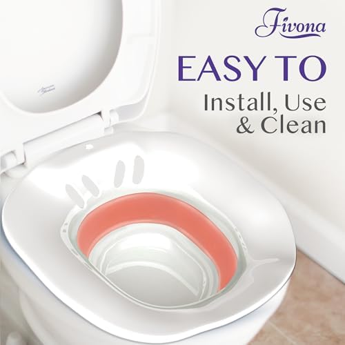 Fivona Sitz Bath for Toilet Seat Postpartum and Hemorrhoids Care - Yoni Steam Seat - Foldable Basin for Epsom Salt Soak - Portable Bidet BPA Free