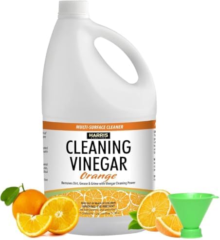 Harris Multi-Purpose Vinegar Household Surface Cleaner, Orange Scent, 128oz, Easy Pour Funnel Included