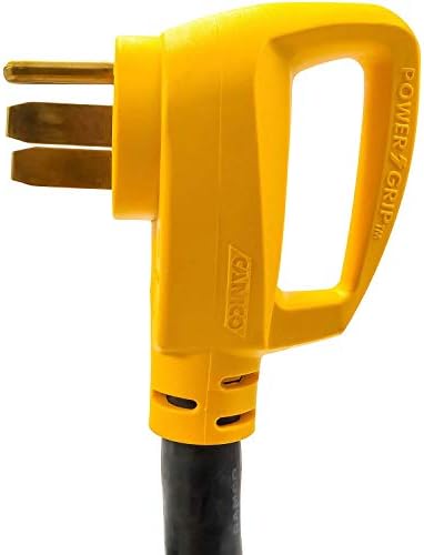 Camco Power Grip 25-Ft 50 Amp RV Extension Cord - NEMA 14-50P Male & FSS2-50R Locking Female Connectors - Rated for 125/250 V/12,500 W - Features Copper 6/3 + 8/1-Gauge Wires for Conductivity (55542)