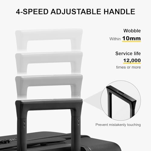 LEVEL8 Hard Shell Carry on Luggage Airline Approved, Carry-on Suitcases with Wheels, Lightweight Luminous Textured Hardside Travel Bag with Tsa Lock