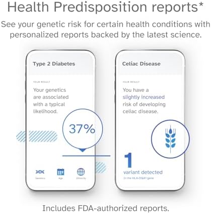 23andMe Health + Ancestry Service: DNA Test Kit, FDA-Authorized Reports, Genetic Test, Health Predispositions, Carrier Status