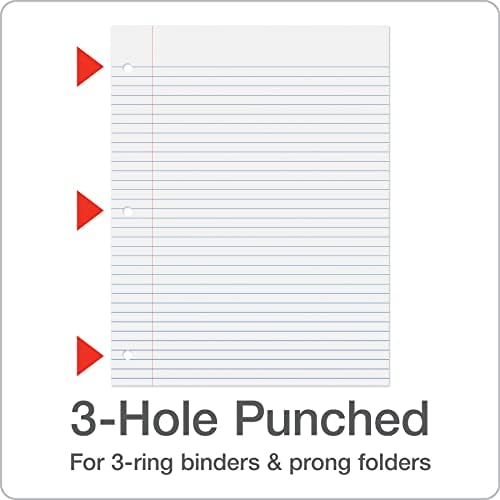 Oxford Loose Leaf Paper, 500 Sheets, College Rule Filler Notebook Paper, 8-1/2" x 11", 3-Hole Punched Fits 3-Ring Binders (62349)