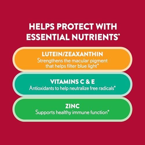 Ocuvite Eye Vitamin & Mineral Supplement, Gummy Multivitamin for Eyes, Zinc, Vitamin C & E
