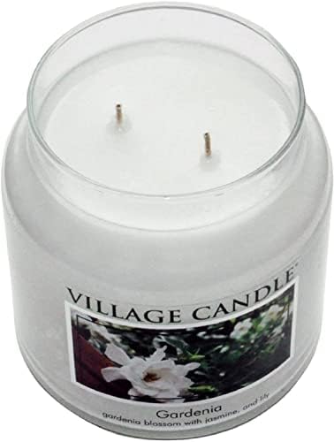 Village Candle Spiced Vanilla Apple, Large Glass Apothecary Jar Scented Candle, 21.25 oz, Ivory