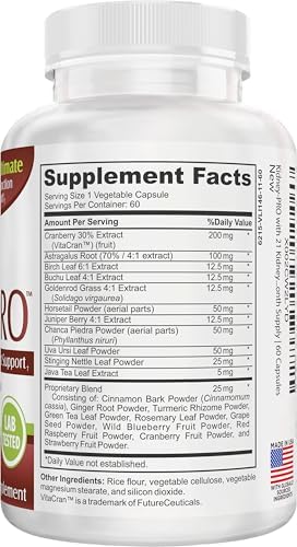 KidneyPRO: with 21 Kidney Health Support Supplements in 1 Formula | Men & Women | Kidney Supplement Complex | 60 Capsules