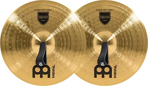 Meinl 14” Marching Cymbal Pair with Straps - Brass Alloy Traditional Finish - Made In Germany, 2-YEAR WARRANTY (MA-BR-14M)