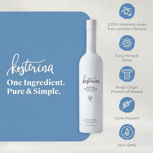 Kosterina Original Extra Virgin Olive Oil, Cold-Pressed EVOO (16.9oz)