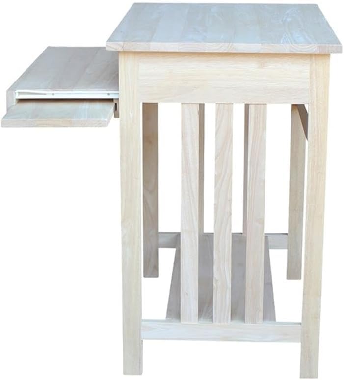International Concepts Unfinished Mission Wood Computer Cart