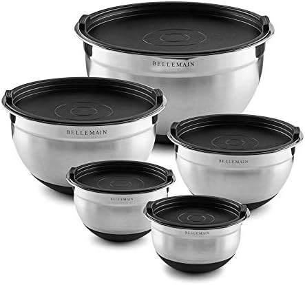 Bellemain Stainless Steel Mixing Bowls with Airtight Lids Set - Set of 5