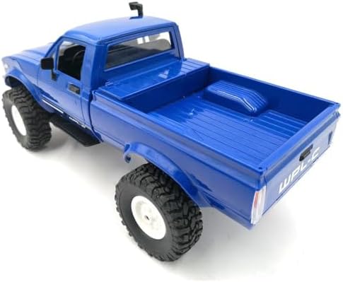 RC Rock Crawler WPL C24 RTR 1/16 Pickup Trucks Blue with LED Lights 2.4Ghz 4x4 Off-Road RC Semi Trucks All Terrain Car