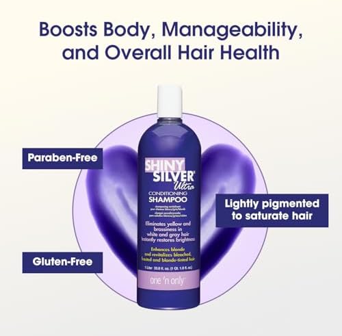 One 'n Only Shiny Silver Purple Shampoo & Blonde Hair Toner, 33.8 oz