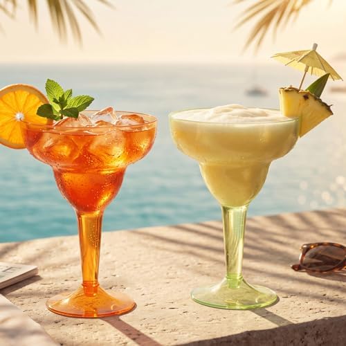 supernal 36pcs Neon Plastic Margarita Glasses Bulk
