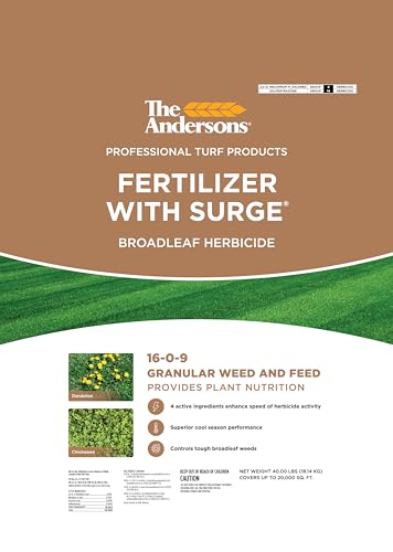 The Andersons Professional Surge Weed and Feed 16-0-9 Post-Emergent Weed Control and Fertilizer - Covers up to 16,000 sq ft (40 lb)