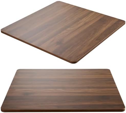Universal Table Top 36 x 36 inches Squre Pack of 2, Reversible Melamine Countertop Only, Home or Commercial Indoor Use, Dark Walnut