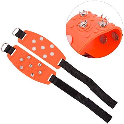 FANBX F Crampon Traction Cleats Anti-Skid Traction Grips Crampons Spikes 7 Point Cleats for Footwear for Walking, Jogging, Hiking, Mountaineering Ice Snow Grips