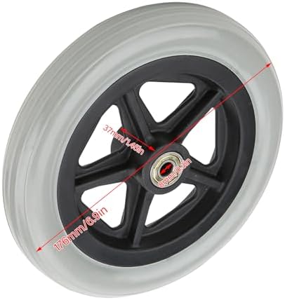 Wheelchair Front Wheels, 7 Inch Front Caster Disabled Anti-Slip Rubber Wheels Wheel Replacement for Wheelchairs, Rollators, Walkers