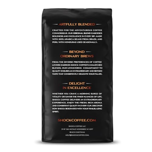 Shock Coffee Ground, The Strongest Caffeinated All-Natural Coffee, Up to 50% more Caffeine. 1 pound