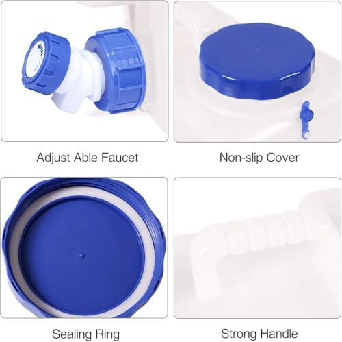 5 Gallon Water Container with Spigot, Portable Camping Water Jug