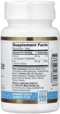 21st Century Calcium 1000mg Plus D3 Tablets, Bone Health, 90 Count | Calcium 1000 mg with Vitamin D3 20 mcg (800 IU), Bone Strength & Density Support, Daily Supplement for Men & Women