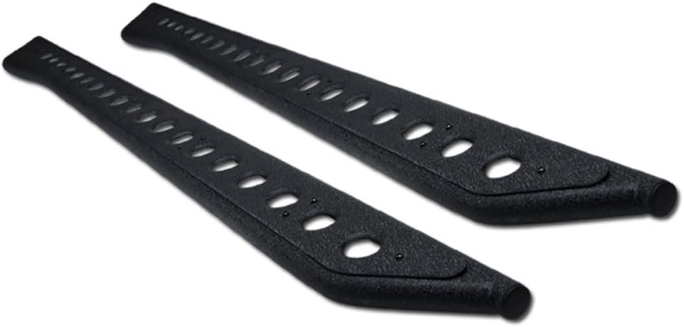7422450392369 Compatible with 2022-2023 Toyota Tundra CrewMax (Crew) Cab Textured Black Round Pattern Rock Slider Rocker Style Side Step Rail Nerf