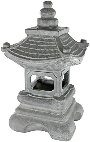 Design toscano ng29870 asian decor pagoda lantern indoor/outdoor statue, 11 inches wide, 11 inches deep, 17 inches high, handcast polyresin, two tone stone finish