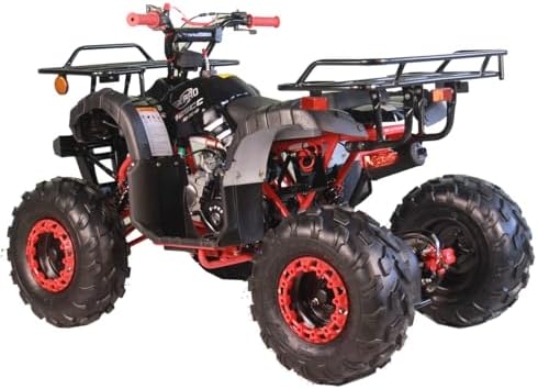 X-PRO 125cc ATV 4 Wheels Quad 125 ATV Quads with LED Lights, Big 19"/18" Tires!（Army Black）