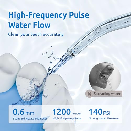 Water Flosser [ Mini Cordless Portable ] Oral Irrigator Water Teeth Cleaner Pick, Telescopic Water Tank, 3 Modes & IPX7 Waterproof