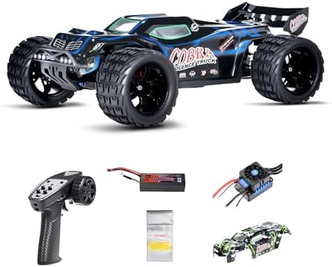 Supersize 1/10 High Speed RC Cars for Adults, 4WD Off-Road Electric Truggy with 3S 5000mAh LiPo Battery & 3660 Brushless Motor