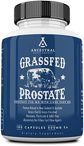 Ancestral Supplements Grass Fed Beef Prostate Supplement with Liver, 180 Ct | Supports prostate wellness alongside liver cleanse detox, promoting men's overall health and vitality.