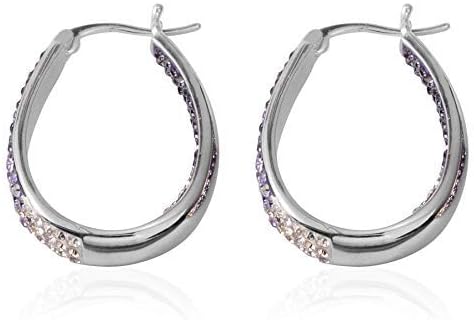 Shop LC Crystals Inside Out Hoop Hoops Earrings Platinum Plated Fashion Jewelry Unique Birthday Gifts for Women