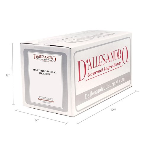 D'Allesandro Organic Hard Red Wheat Berries - 10 Lb Bulk Pack, High Protein, Whole-Grain, Non-GMO, Kosher, Nutty Flavor, Ideal for Baking, Salads