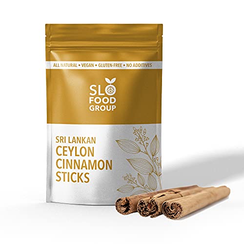 Slofoodgroup -Ceylon Cinnamon Sticks - 1 Lb - Pure Ceylon Cinnamon Quills -5 Inch Cut Cinnamon Spice from Sri Lanka, True Cinnamon - Cinnamomum Verum