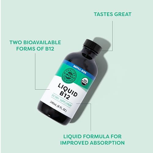 Vimergy Liquid Vitamin B12 Brain Function, 2500 mcg, Organic, 30 Servings | Brain Body Nourish*, Supports Oxygen and energy to the Brain*, Methylcobalamin & Adenosylcobalamin, Vegan, Non-GMO