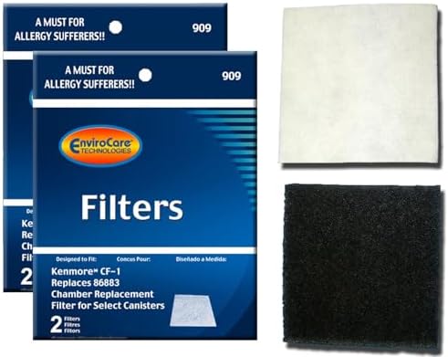 EnviroCare Replacement Vacuum Filters for Kenmore Sears Progressive Foam Filter CF1 4 Filters