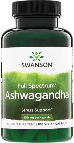 Swanson Ashwagandha Powder Supplement, 450 mg, 100 Capsules, 2 Pack | Herbal Adaptogen Supporting a Healthy Stress Response and Relaxation, Also Aids Immune and Energy, Ayurvedic Indian Ginseng