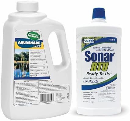 Season-Long Pond Protection Plan – Enhances Visual Appearance, Lasting Weed Control & Growth Prevention (Aquashade Plus + Sonar RTU)