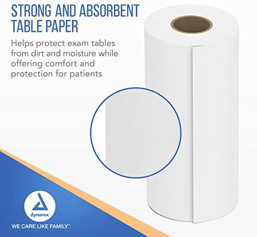 Dynarex Headrest Table Paper, Smooth and High-Quality Exam Table Paper, Used in Medical, Massage, and Chiropractic Tables to Protect Patients