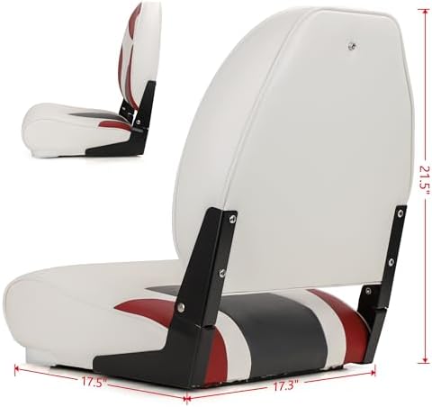 NORTHCAPTAIN Deluxe A Pair of Marine High Back Folding Boat Chair Fishing Boat Seat, for Fishing, Bass/Jon/Pontoon Boat Chairs
