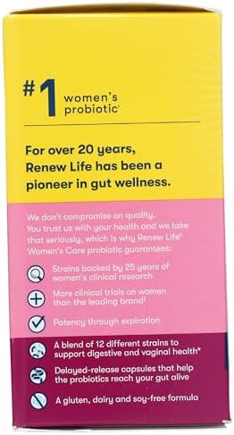 Renew Life Women's Probiotic 25 Billion CFU | 30 Vegetarian Capsules | Supports Urinary, Digestive, and Immune Health | Dairy, Soy and Gluten-Free Supplement