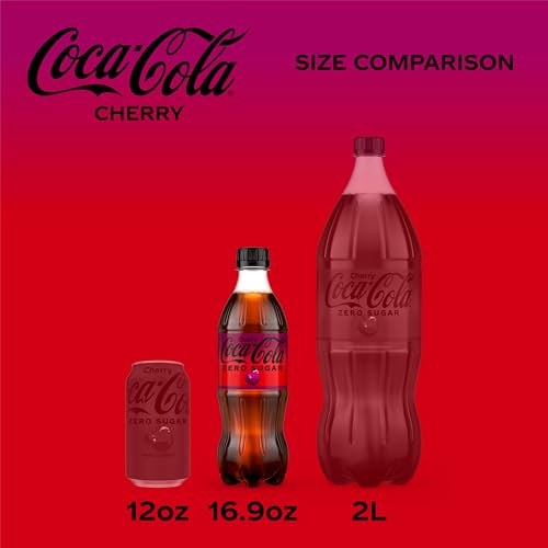 Coca-Cola Zero Sugar Cherry Soda Soft Drink Bottles, 16.9 fl oz, 6 Pack