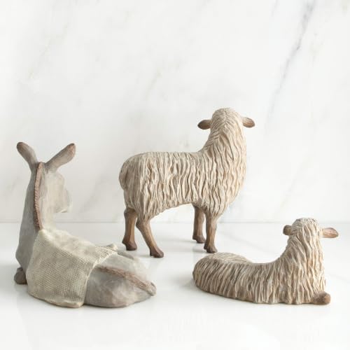 Willow Tree Gentle Animals of the Stable, Hand-Painted Figures, 3-Piece Set | Extends the Willow Tree Nativity Scene, Designed by Artist Susan Lordi