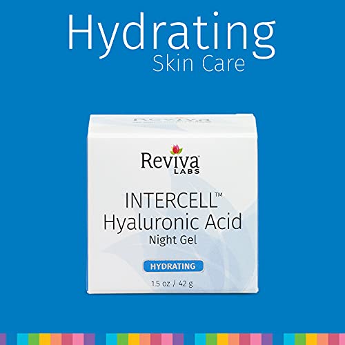Reviva Labs Hyaluronic Acid Night Face Gel, Intercell Moisture Serum, 2 oz | Boosts skin moisture, overnight hydration, plumps & smooths