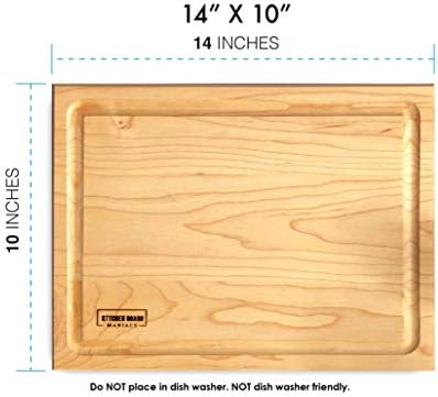 Premium Maple Wood Cutting Board - 12x8 Inches, Reversible Chopping Board for Kitchen, Cheese, and Charcuterie, Durable and Knife-Friendly