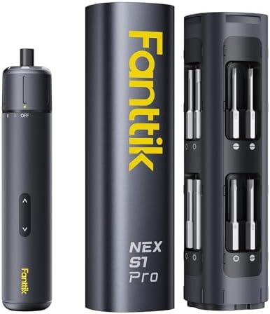 Fanttik S1 Pro Electric Screwdriver, Power Screwdriver | 16 S2 Steel Bits, 3 Torque Settings, Max 6 N.m, 2000mAh Battery, LED Light & 1/4''Hex