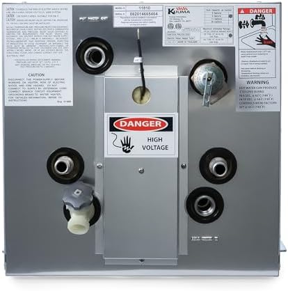 Kuuma 11810 6-Gallon Water Heater, Consistent Hot Water for Boats, Marine Aluminum Tank with Efficient Heat Exchanger, 120V, Gray