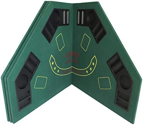 HAN'S DELTA 48" Octagon Folding Poker Table Top, 8 Player Casino Texas Hold'em Poker Layout with Carrying Case