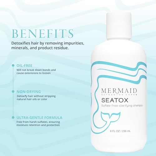 Seatox Clarifying Shampoo, Sulfate-Free, 8 Fl Oz | Deep Cleansing Detox Removes Build-Up, Minerals & Residue Without Stripping Moisture, Extension-Safe Prep For Lasting Bonds